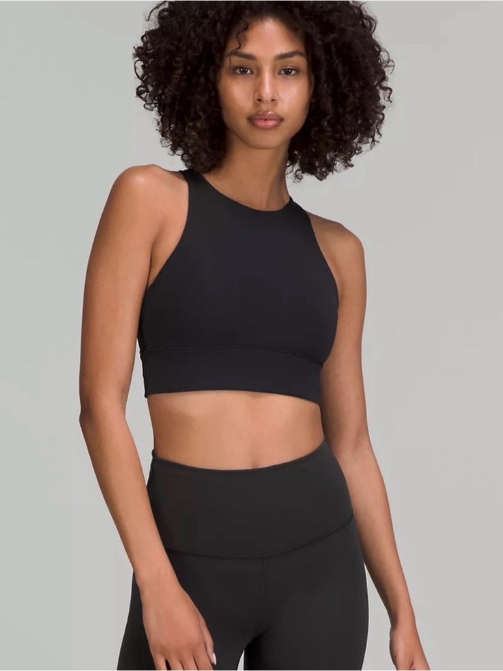 Lululemon Black Sports Bra High Neck Crisscross Back Size 12 Great Condition